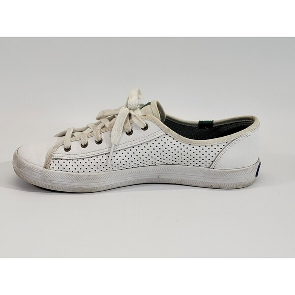 BF Women's Size 9 KEDS White Perforated Leather Lace Up Kickstart Sneakers Shoes - Picture 5 of 10